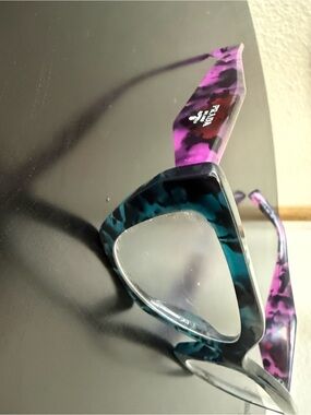 Prada Two-Tone Blue and Purple Cat-Eye Glasses